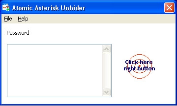 โปรแกรมดูพาสเวิร์ด Atomic Asterisk Unhider