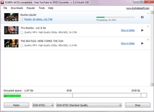 Free YouTube to DVD Converter (โปรแกรมแปลงไฟล์จาก Youtube เป็น DVD ฟรี) : 