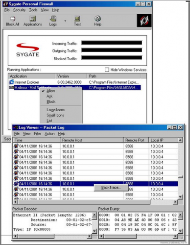 Sygate Personal Firewall (โปรแกรมป้องกัน Firewall) : Sygate Personal Firewall (โปรแกรมป้องกัน Firewall) :