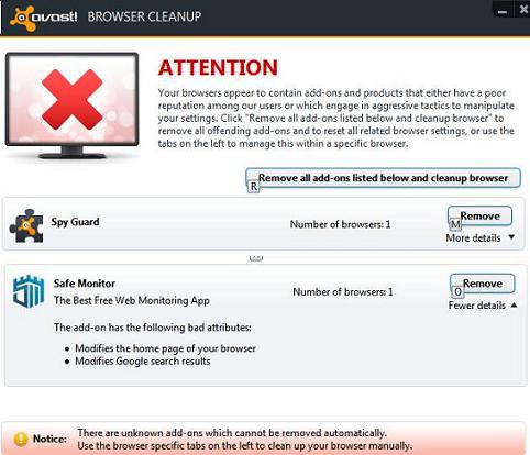 โปรแกรมจัดการเว็บเบราว์เซอร์ Avast Browser Cleanup โปรแกรมจัดการเว็บเบราว์เซอร์ Avast Browser Cleanup