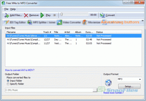 โปรแกรมแปลงไฟล์ M4a to MP3 Converter