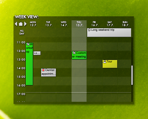 โปรแกรมปฏิทิน Rainlendar Lite โปรแกรมปฏิทิน Rainlendar Lite