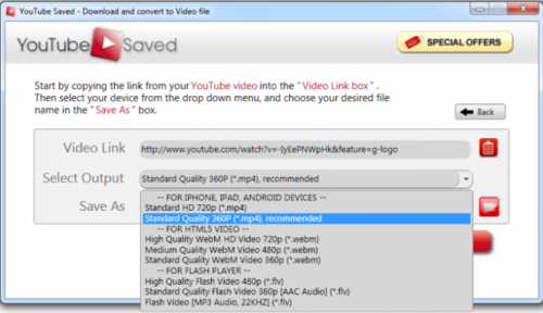 YouTube Saved (โปรแกรมดาวน์โหลดคลิปวิดีโอ) : 
