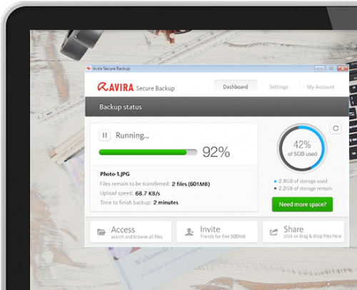 โปรแกรมแบ็คอัพข้อมูล Avira Secure Backup