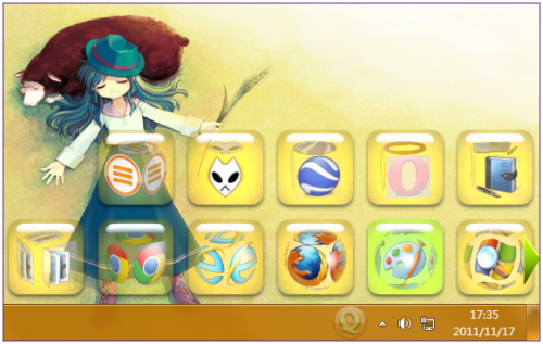 โปรแกรมตกแต่งไอคอน Aero QLaunch