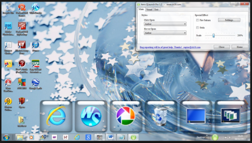 โปรแกรมแต่งหน้าจอ Decktop Aero QLaunch