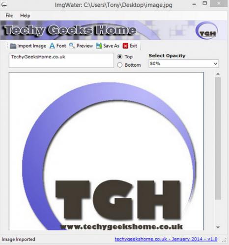 โปรแกรมใส่ลายน้ำ ImgWater