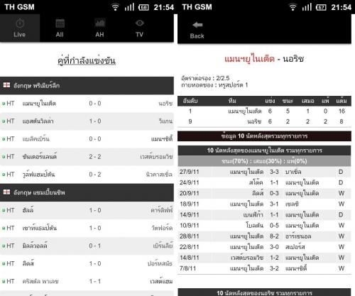 App ดูผลฟุตบอล