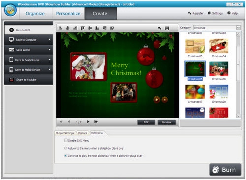 โปรแกรมทำสไลด์ประกอบเพลง DVD Slideshow Builder