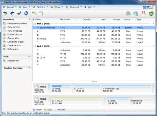 โปรแกรมแบ่งพาร์ทิชัน EaseUS Partition Master Free โปรแกรมแบ่งพาร์ทิชัน EaseUS Partition Master Free