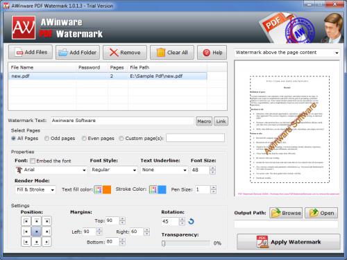 โปรแกรมทำลายน้ำ Awinware