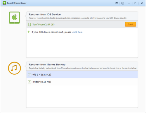 โปรแกรม EaseUS MobiSaver