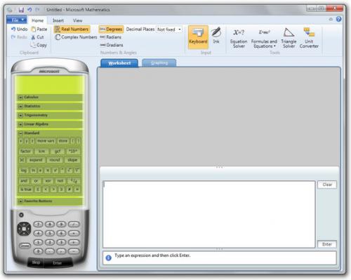 โปรแรกมคณิตศาสตร์ Microsoft Mathematics