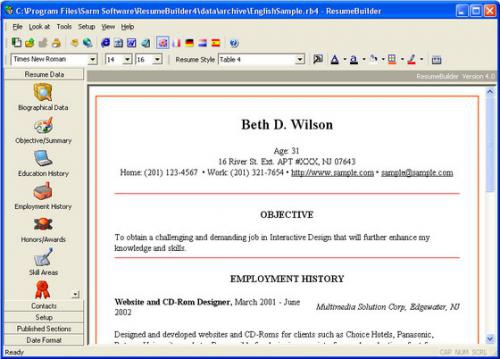 โปรแกรมสร้างเรซูเม่ Resume Builder โปรแกรมสร้างเรซูเม่ Resume Builder