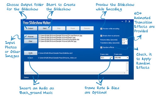 โปรแกรมทำสไลด์ประกอบเพลง Free Slideshow Maker โปรแกรมทำสไลด์ประกอบเพลง Free Slideshow Maker