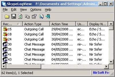 โปรแกรมดูประวัติแชท SkypeLogView