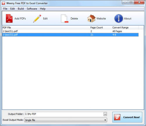Weeny PDF to Excel Converter Weeny PDF to Excel Converter