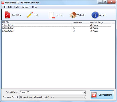 Weeny Free PDF to Word Converter Weeny Free PDF to Word Converter