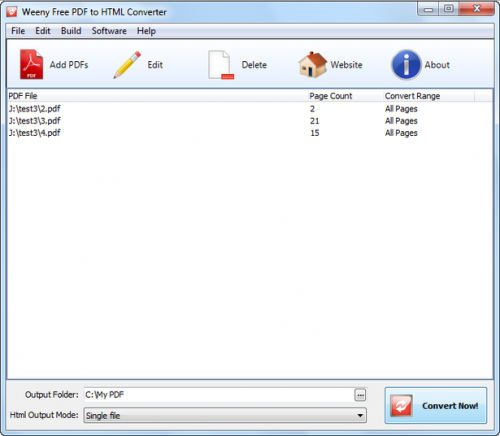 Weeny Free PDF to HTML Converter Weeny Free PDF to HTML Converter