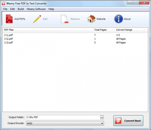 Weeny PDF to Text Converter