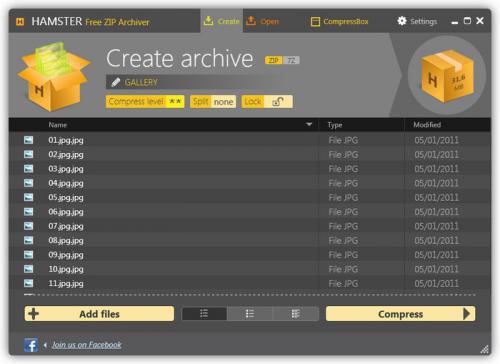 โปรแกรมบีบอัดไฟล์ Hamster Free ZIP Archiver โปรแกรมบีบอัดไฟล์ Hamster Free ZIP Archiver