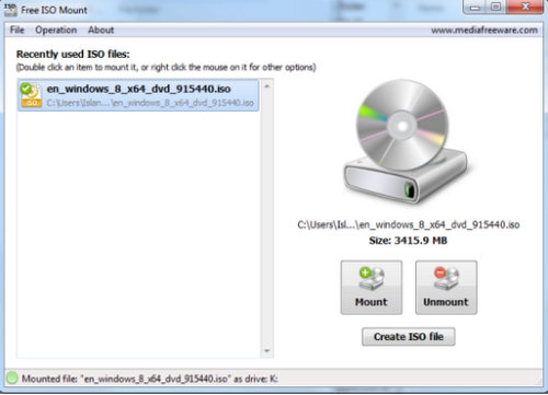 โปรแกรม Mount ISO ฟรี