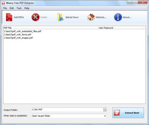 Weeny Free PDF extractor