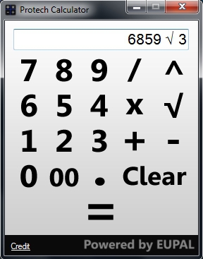 โปรแกรมเครื่องคิดเลข Protech Calculator โปรแกรมเครื่องคิดเลข Protech Calculator