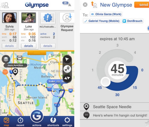 App แผนที่ Glympse