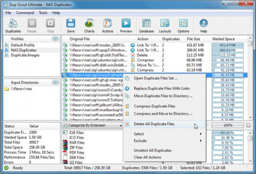 โปรแกรมค้นหาไฟล์ซ้ำ Dup Scout