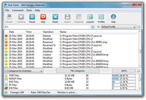 โปรแกรมดูไฟล์ โฟลเดอร์ DiskPulse Free โปรแกรมดูไฟล์ โฟลเดอร์ DiskPulse Free