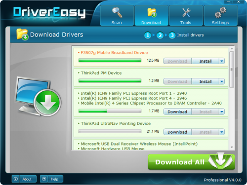 โปรแกรมอัปเดตไดร์เวอร์ DriverEasy