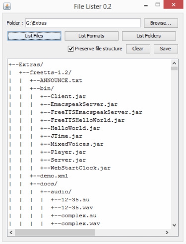 โปรแกรม FileLister