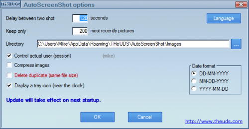 AutoScreenShot (โปรแกรมจับภาพหน้าจอฟรี) : AutoScreenShot (โปรแกรมจับภาพหน้าจอฟรี) :