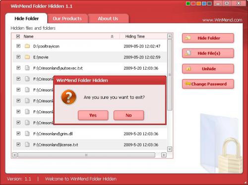 โปรแกรมซ่อนไฟล์ โฟลเดอร์ WinMend Folder Hidden
