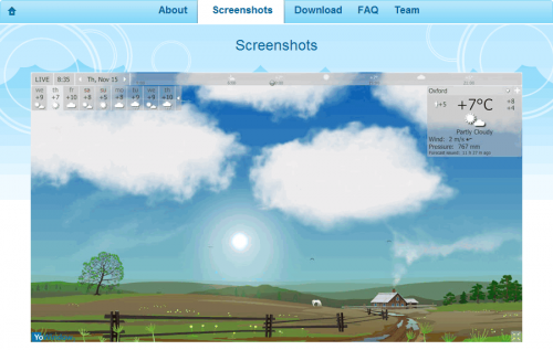 โปรแกรมสกรีนเซฟเวอร์ YoWindow