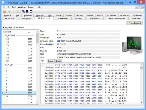 โปรแกรม FileAlyzer