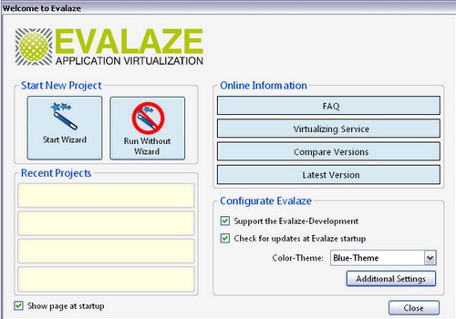โปรแกรมเปิดโปรแกรม Evalaze