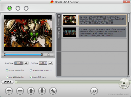 โปรแกรมแปลงไฟล์ WinX DVD Author