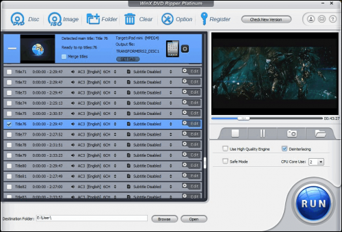โปรแกรมไรท์ WinX DVD Ripper โปรแกรมไรท์ WinX DVD Ripper