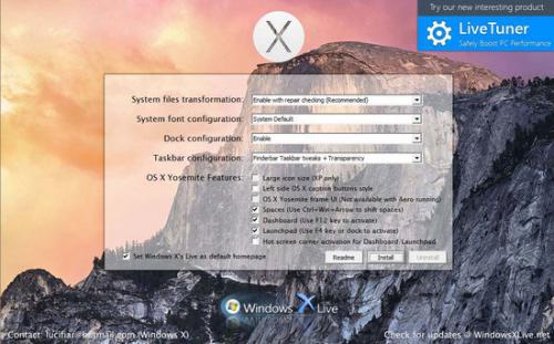 ดาวน์โหลดโปรแกรม Yosemite Transformation Pack