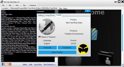 Mini Fast Web Editor (โปรแกรมเขียน เขียนโค้ด HTML ขนาดเล็ก) : Mini Fast Web Editor (โปรแกรมเขียน เขียนโค้ด HTML ขนาดเล็ก) :