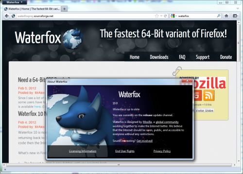 โปรแกรม Waterfox โปรแกรม Waterfox