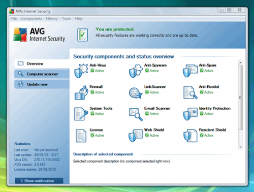 โปรแกรม AVG Internet Security โปรแกรม AVG Internet Security