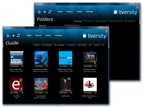 โปรแกรม TVersity Media Server