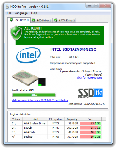 โปรแกรม HDDlife