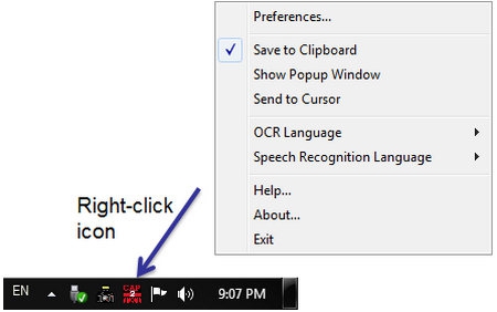 โปรแกรมแปลงรูปเป็นตัวอักษร Capture2Text