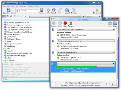 โปรแกรมรับส่งไฟล์ Cyberduck