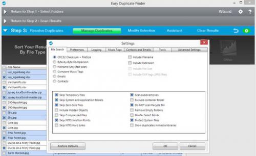 โปรแกรมลบไฟล์ซ้ำ Easy Duplicate Finder