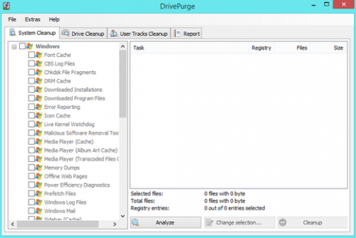 โปรแกรมลบไฟล์ขยะ DrivePurge